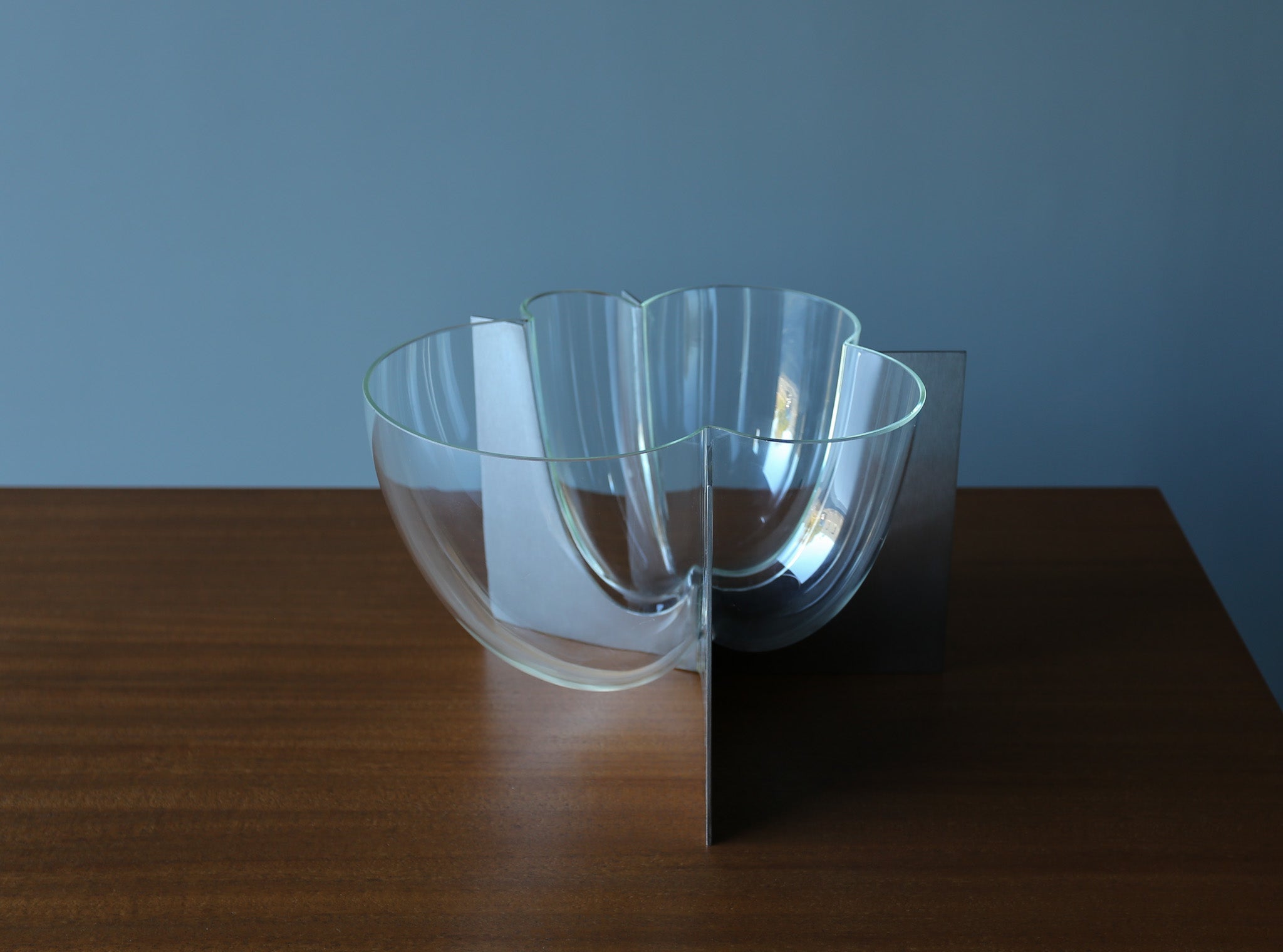 = SOLD = Carlo Nason Glass & Steel Vase for A.V. Mazzega, Italy, c.1969