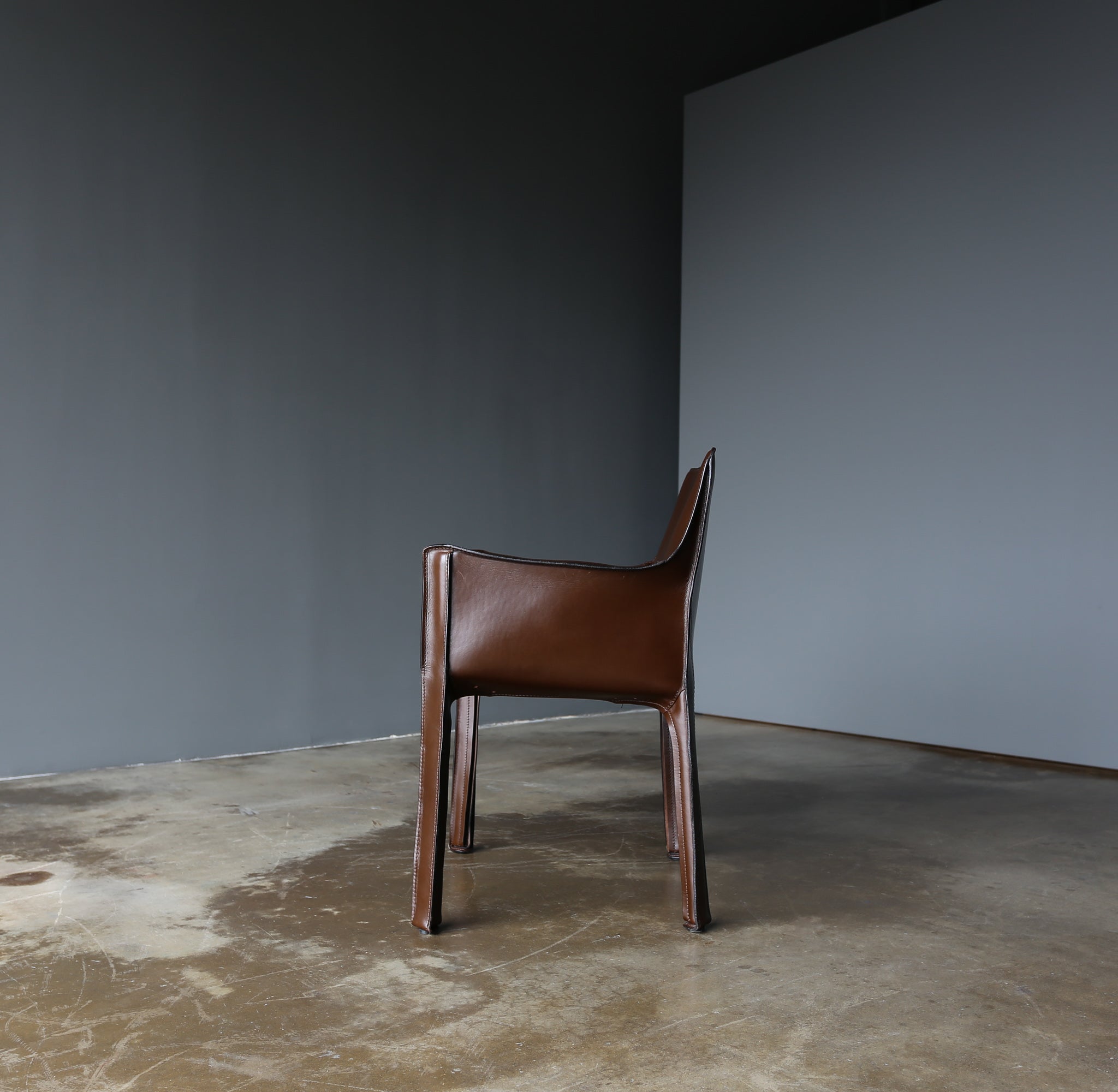 Mario Bellini Brown Leather "Cab" Chairs for Cassina