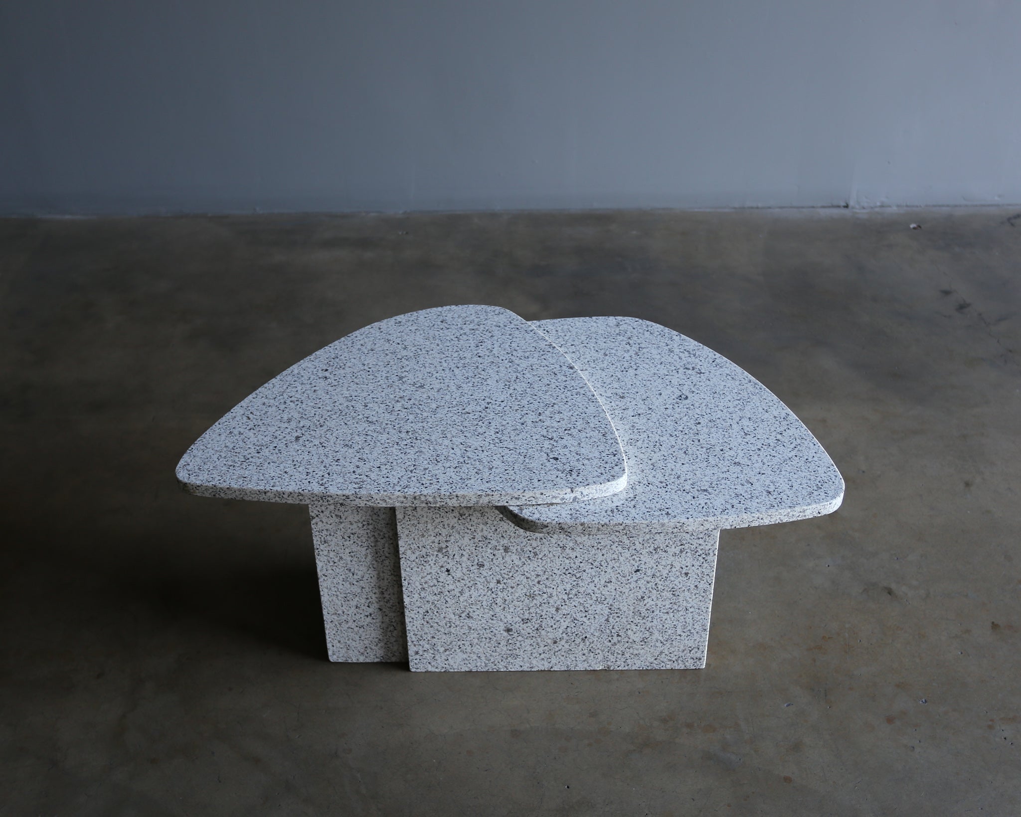 = SOLD = Willy Ballez Granite Petal Side Table, circa 1975