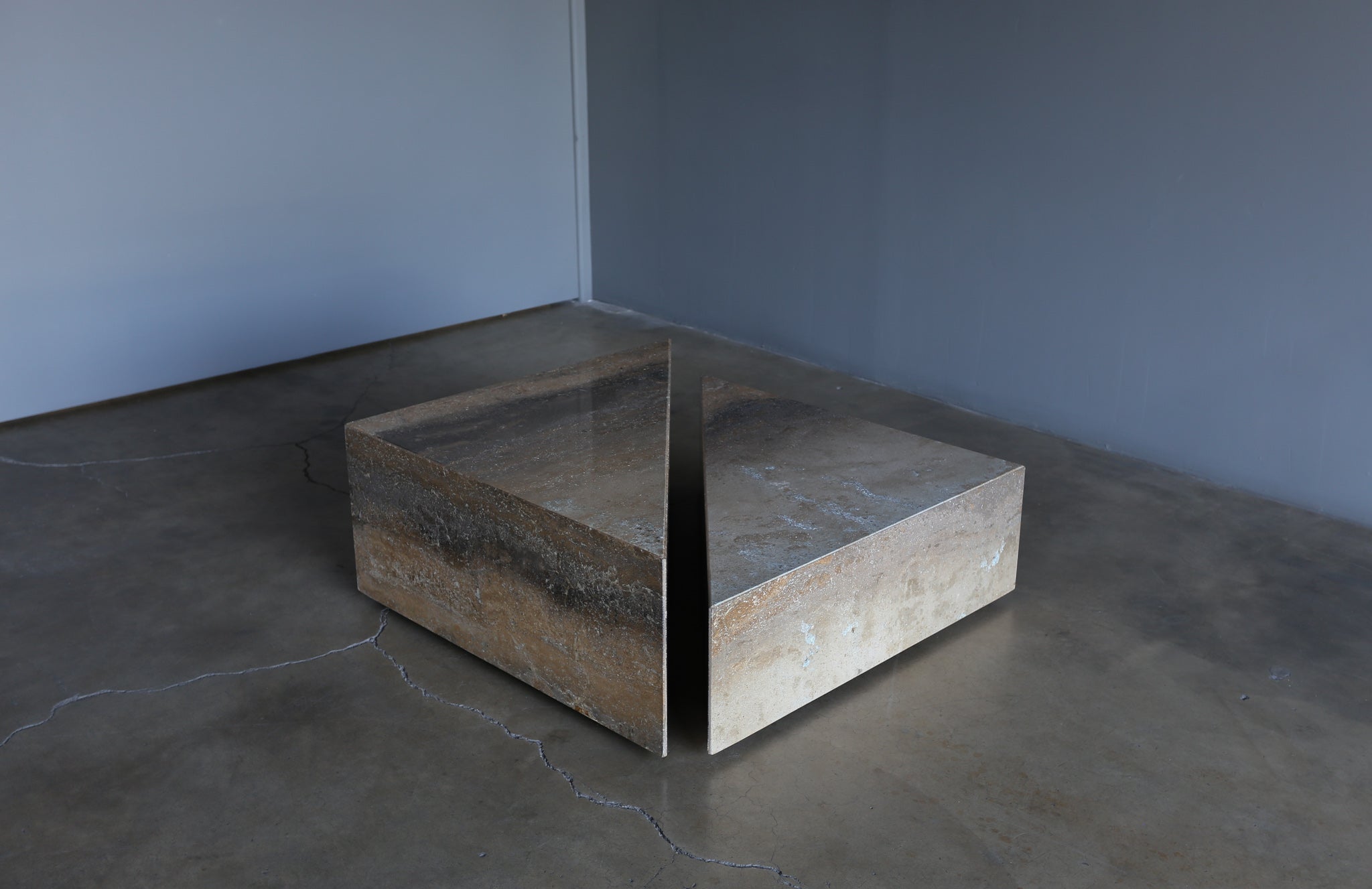 = SOLD = Tiered Two-Piece Marble Coffee Table, circa 1980