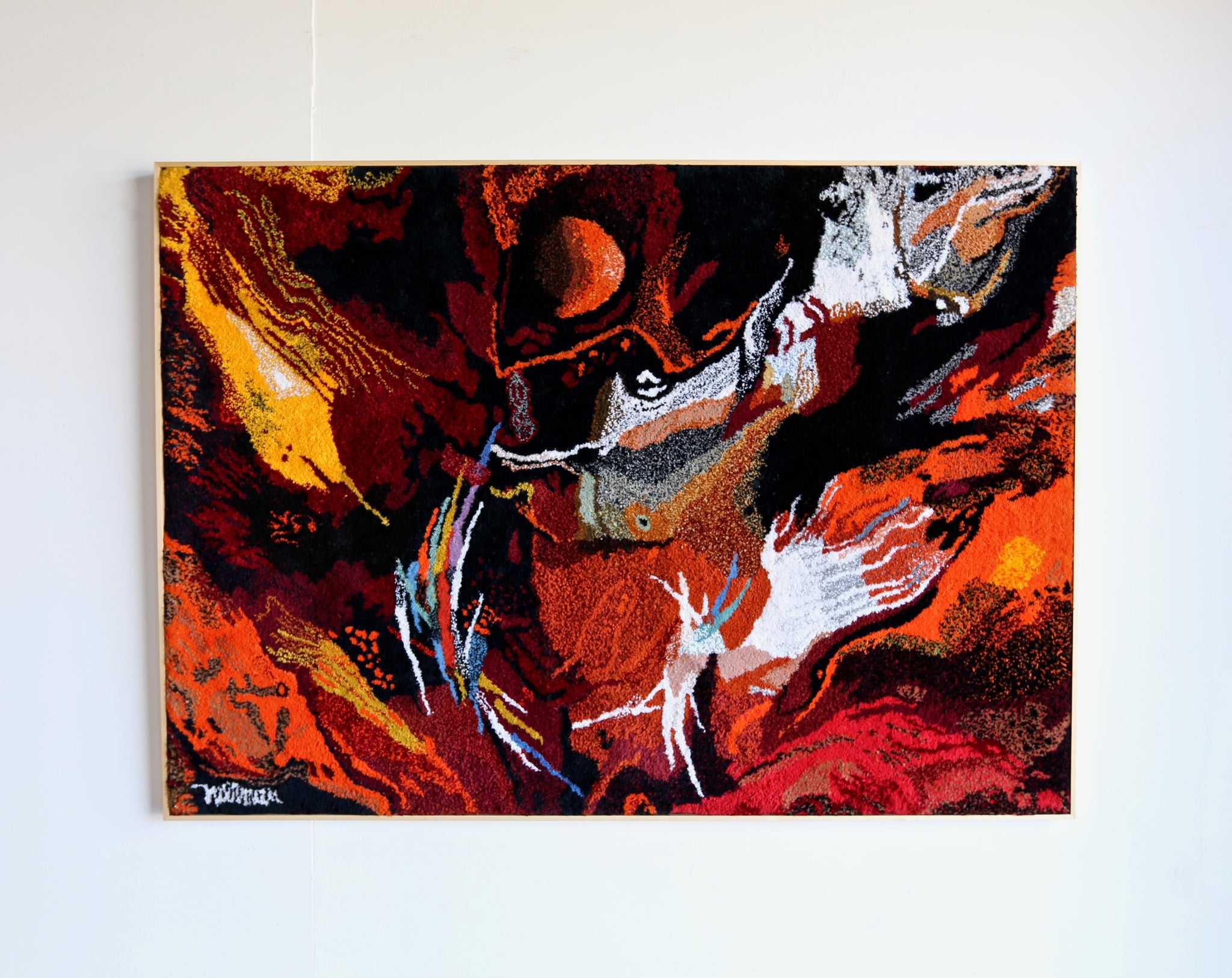 = SOLD = Leonardo Nierman Large Scale Abstract Tapestry circa 1965