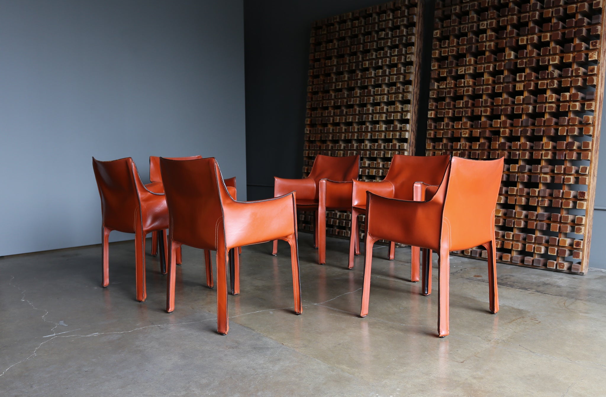 = SOLD = Mario Bellini Leather "Cab" Chairs for Cassina, circa 1985