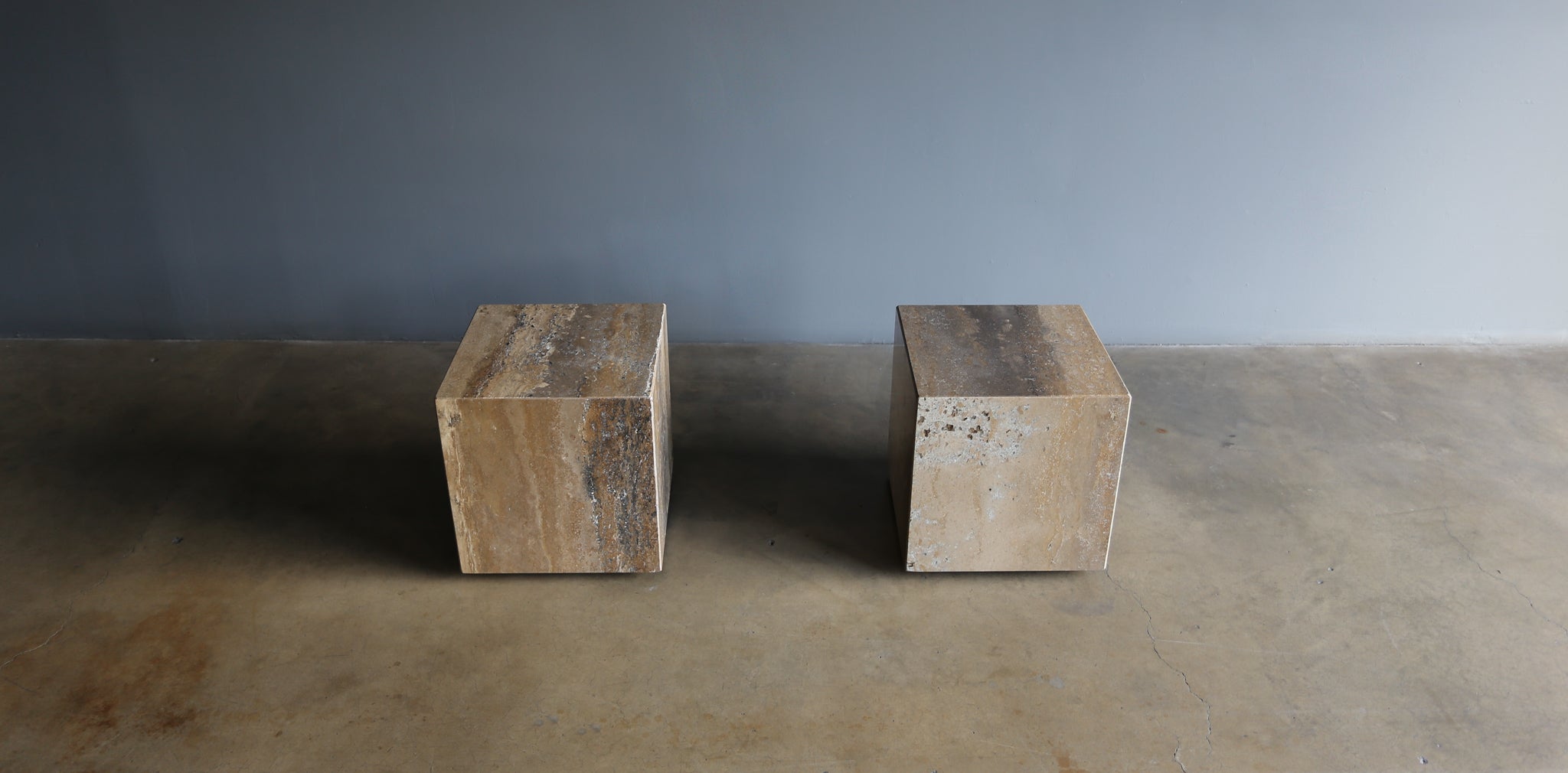 = SOLD = Marble Cube Tables, circa 1980