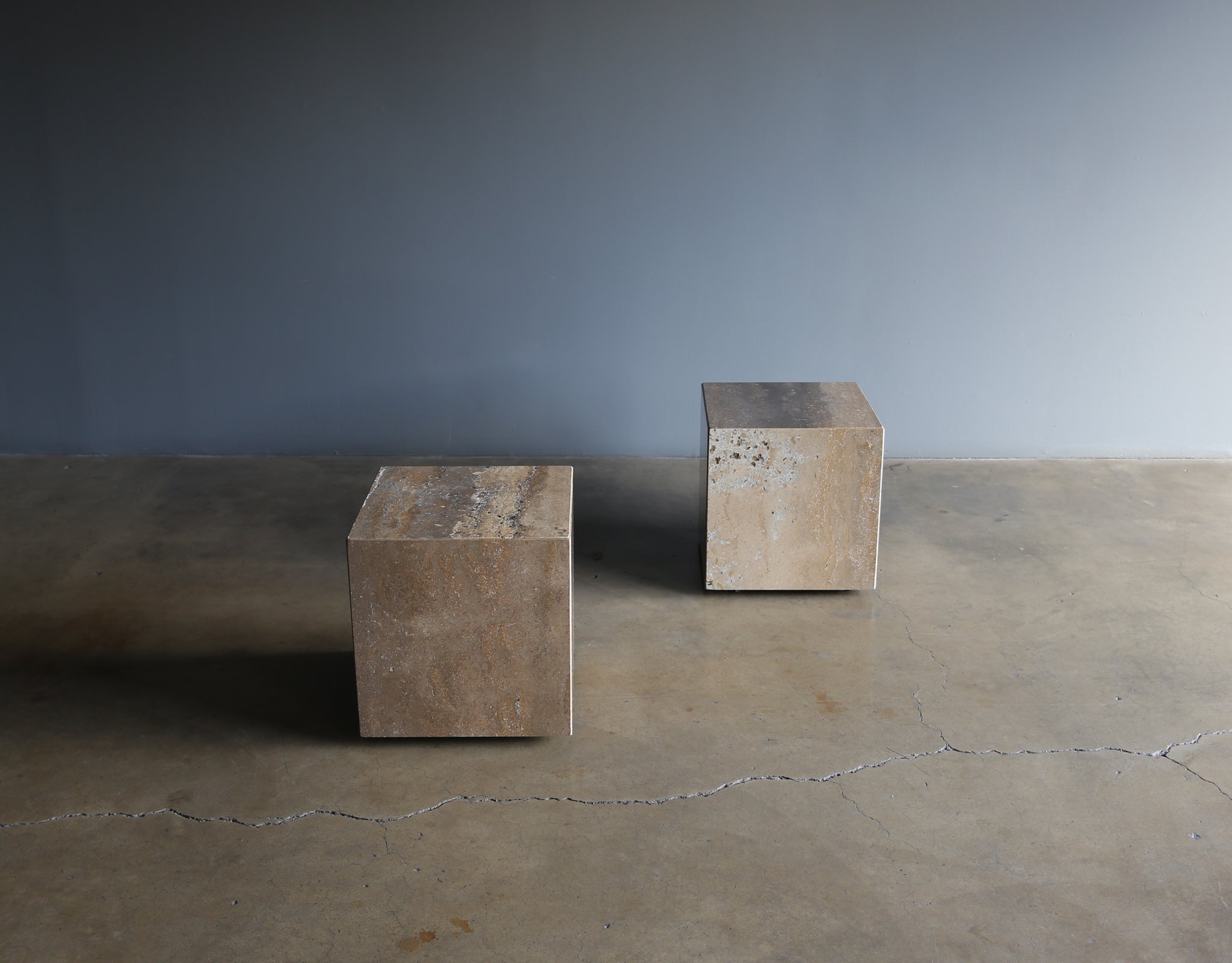 = SOLD = Marble Cube Tables, circa 1980