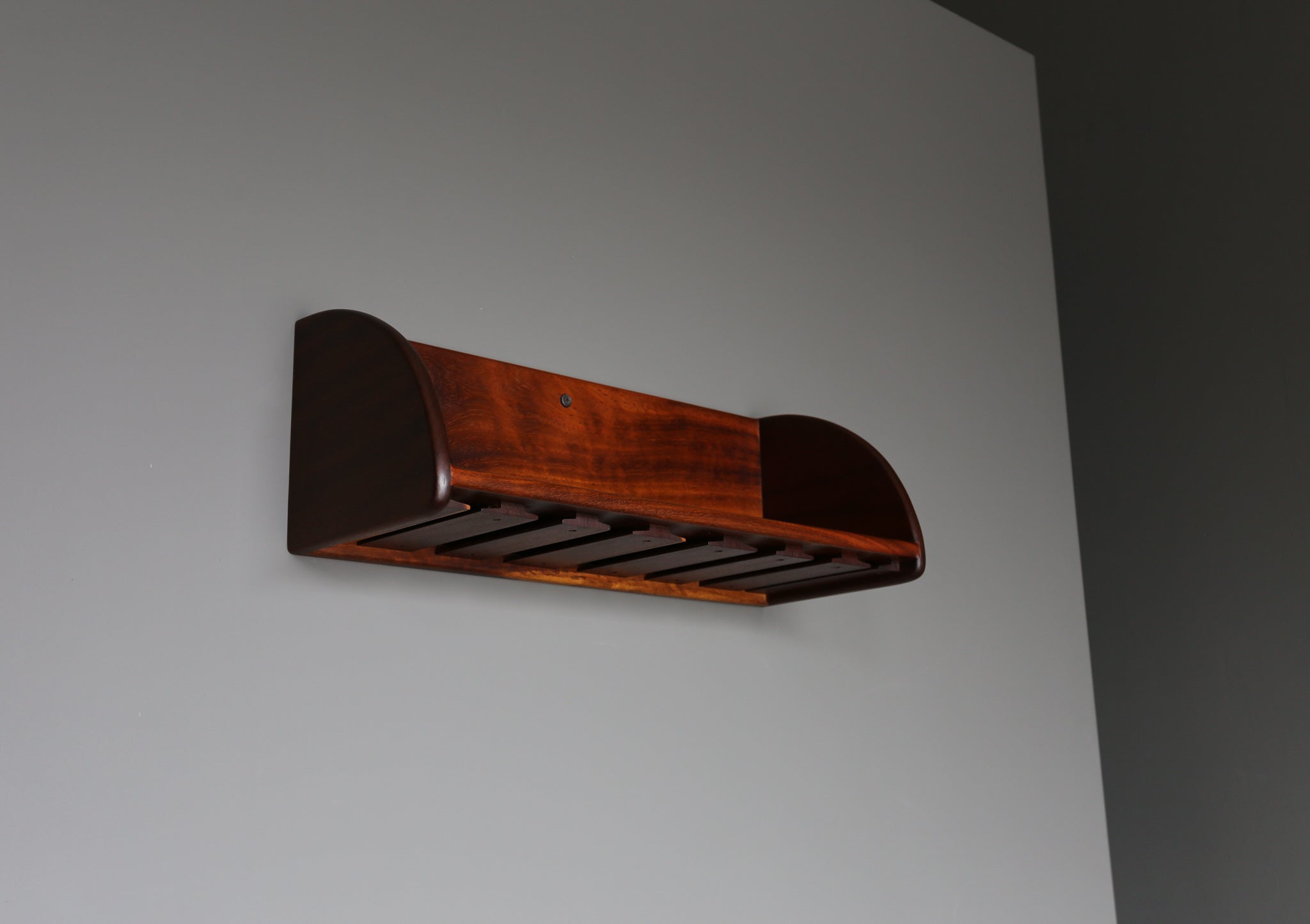= SOLD = Robert Trout Handcrafted Solid Walnut Floating Shelf, circa 1968