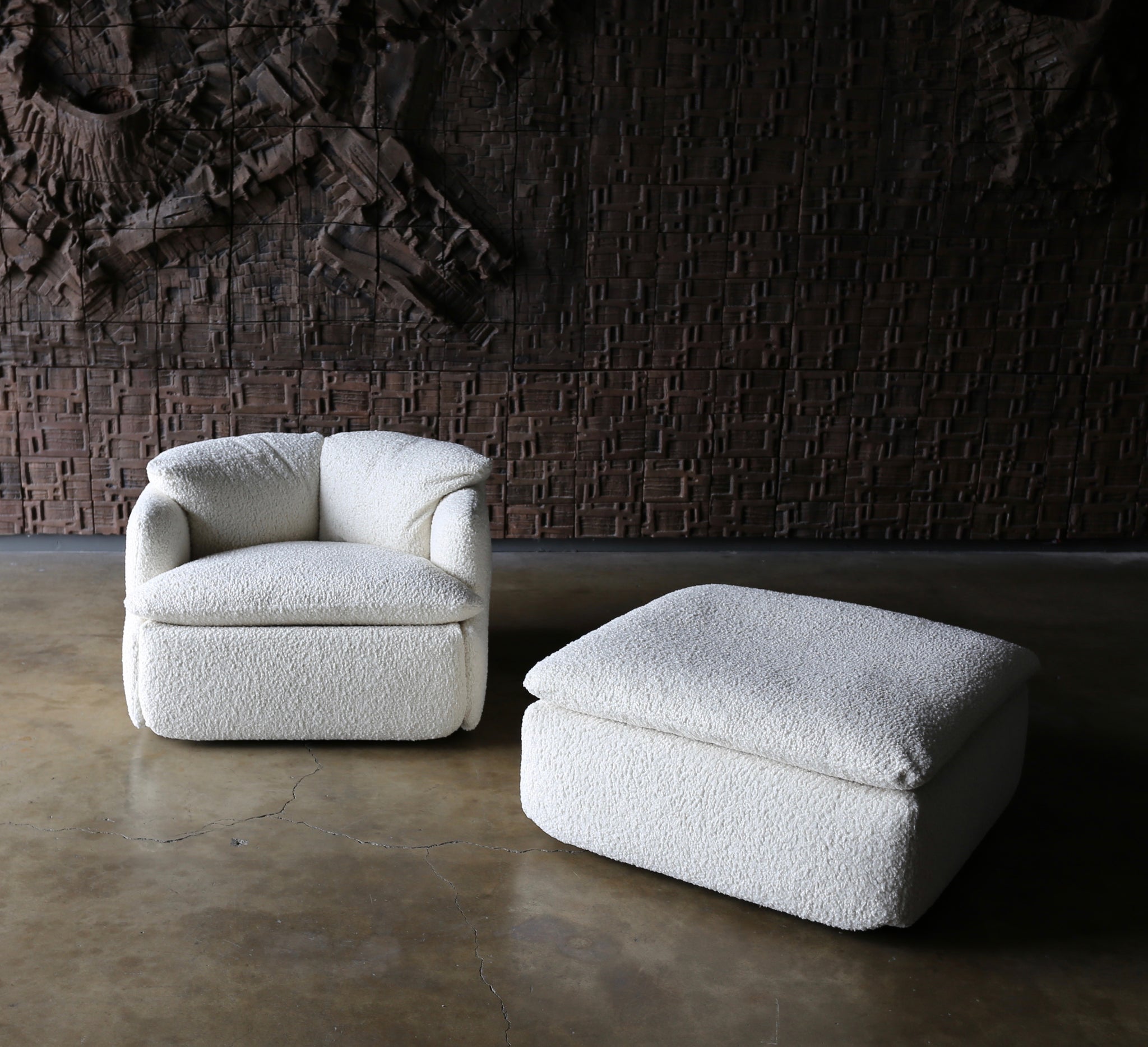 = SOLD = Alberto Rosselli for Saporiti 'Confidential' Lounge Chair & Ottoman, circa 1972