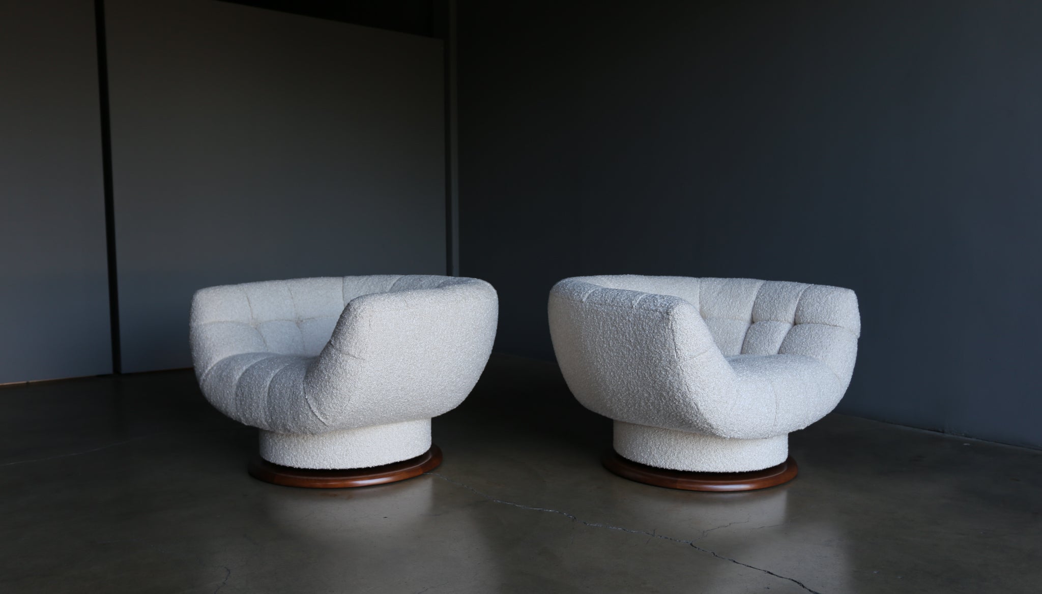= SOLD = Adrian Pearsall Large Scale Swivel Lounge Chairs for Craft Associates, 1977