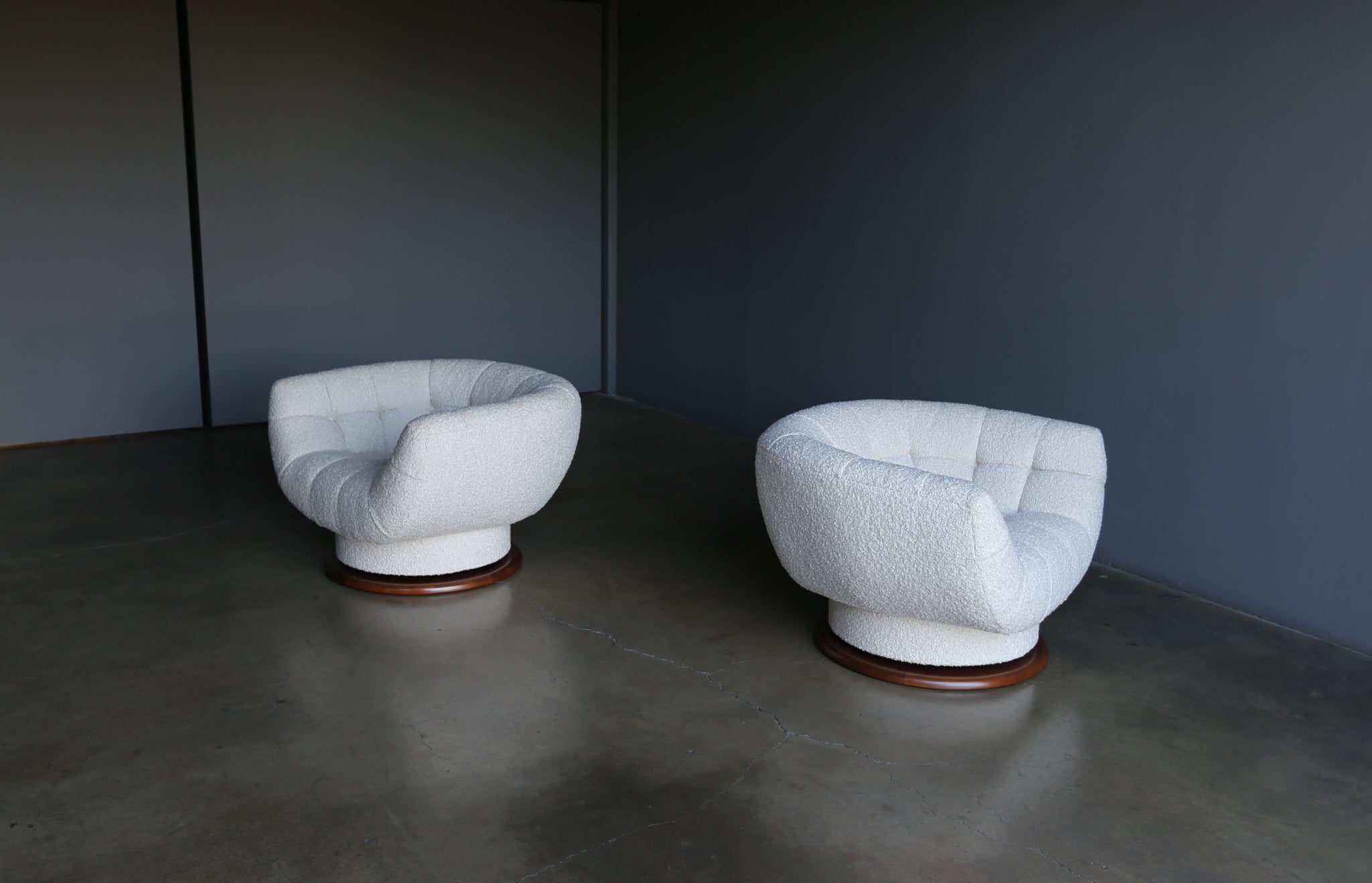 = SOLD = Adrian Pearsall Large Scale Swivel Lounge Chairs for Craft Associates, 1977
