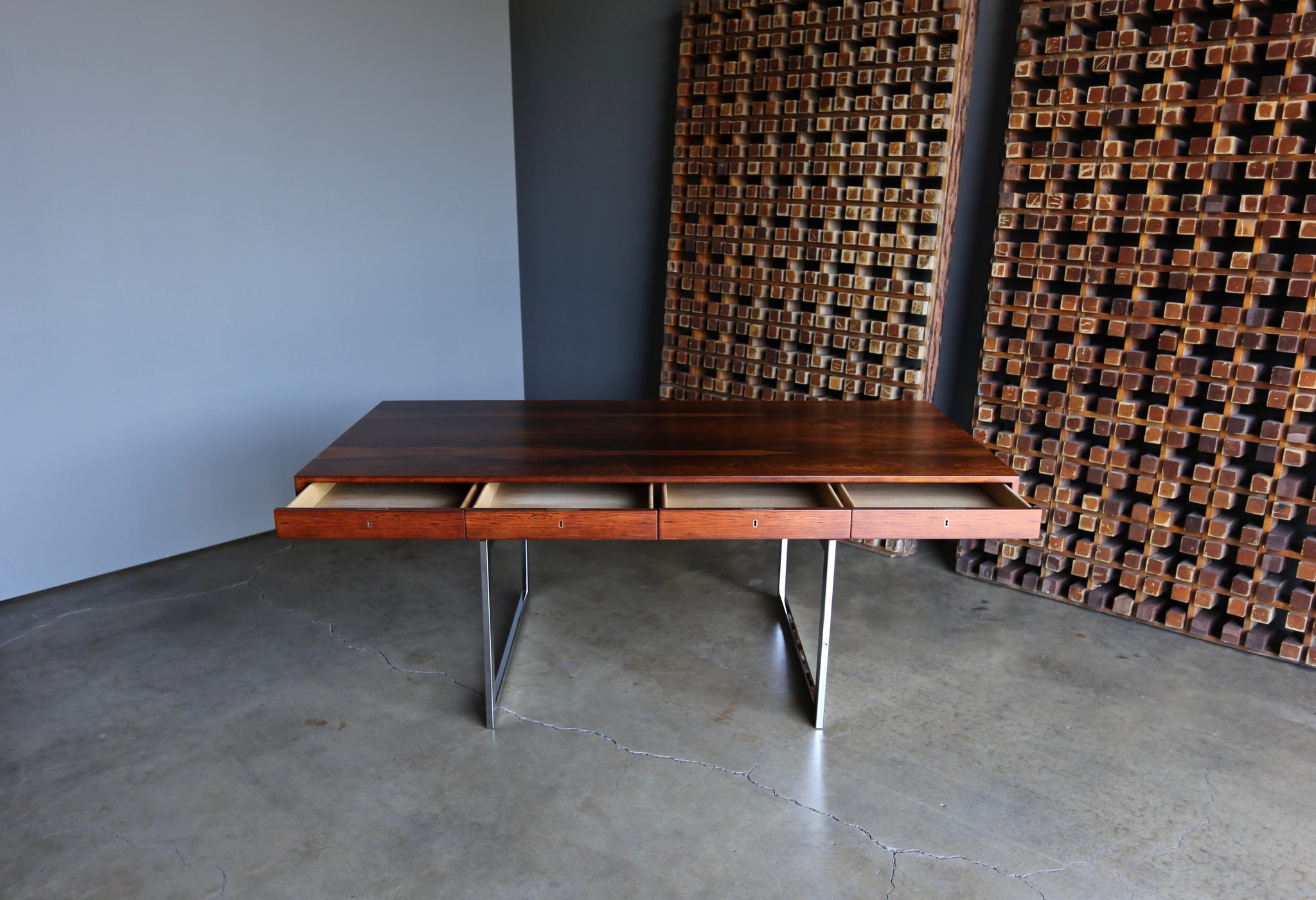 = SOLD = Bodil Kjaer Rosewood Desk for E. Pederson and Sons A/S circa 1959