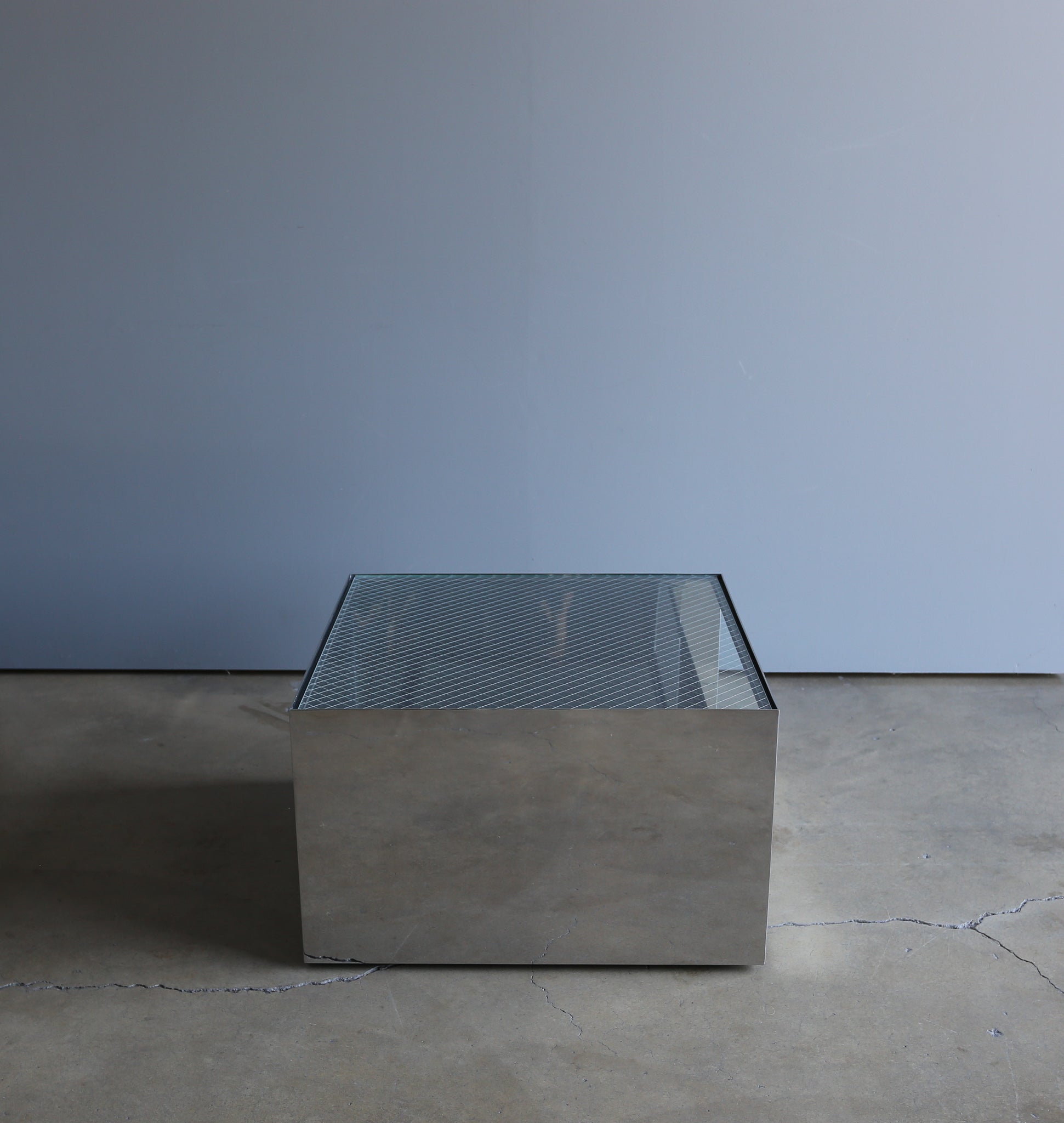 = SOLD = Joe D'urso Polished Stainless Steel Table for Knoll, circa 1981