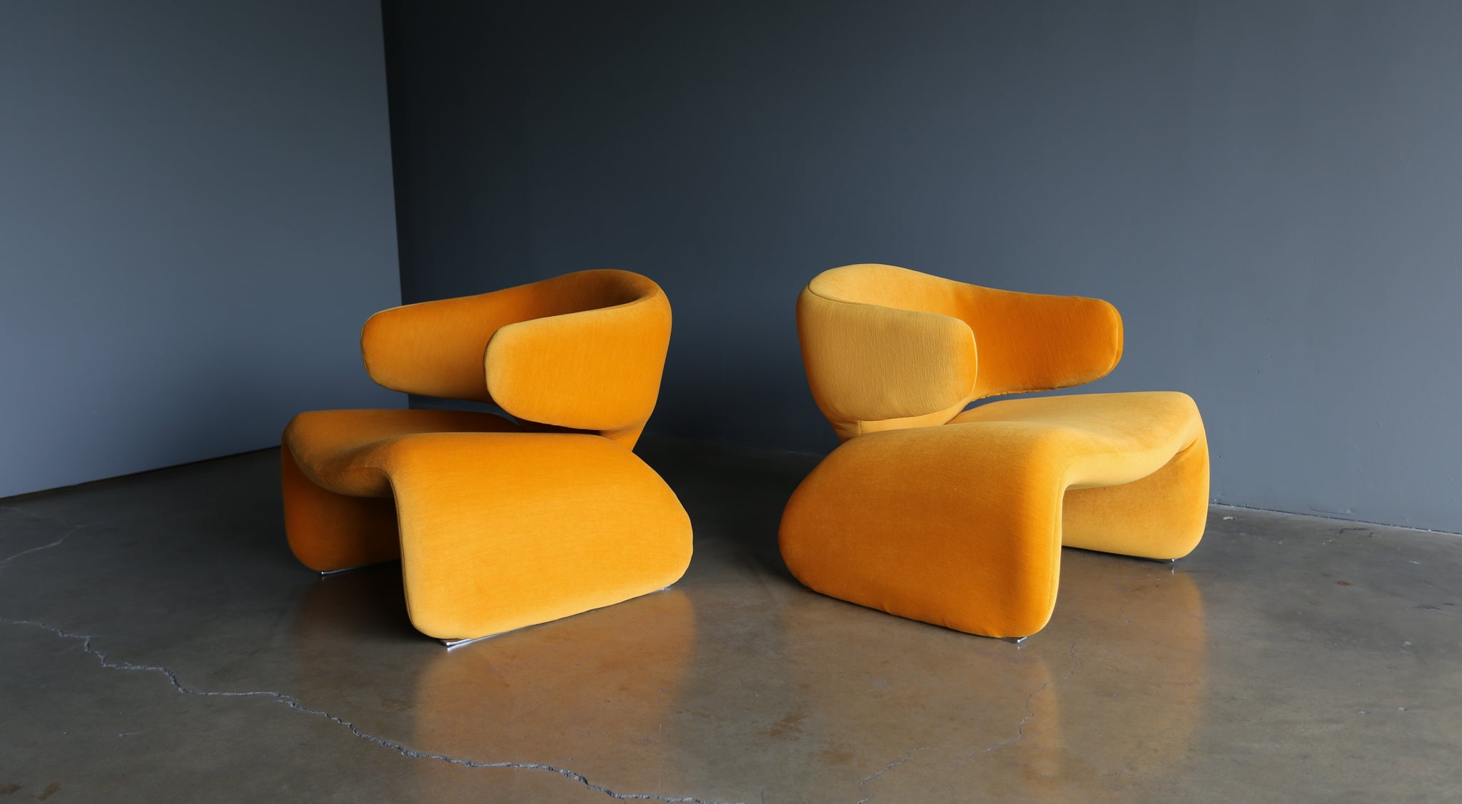 = SOLD = Olivier Mourgue “Djinn” Lounge Chairs for Airborne, Circa 1964