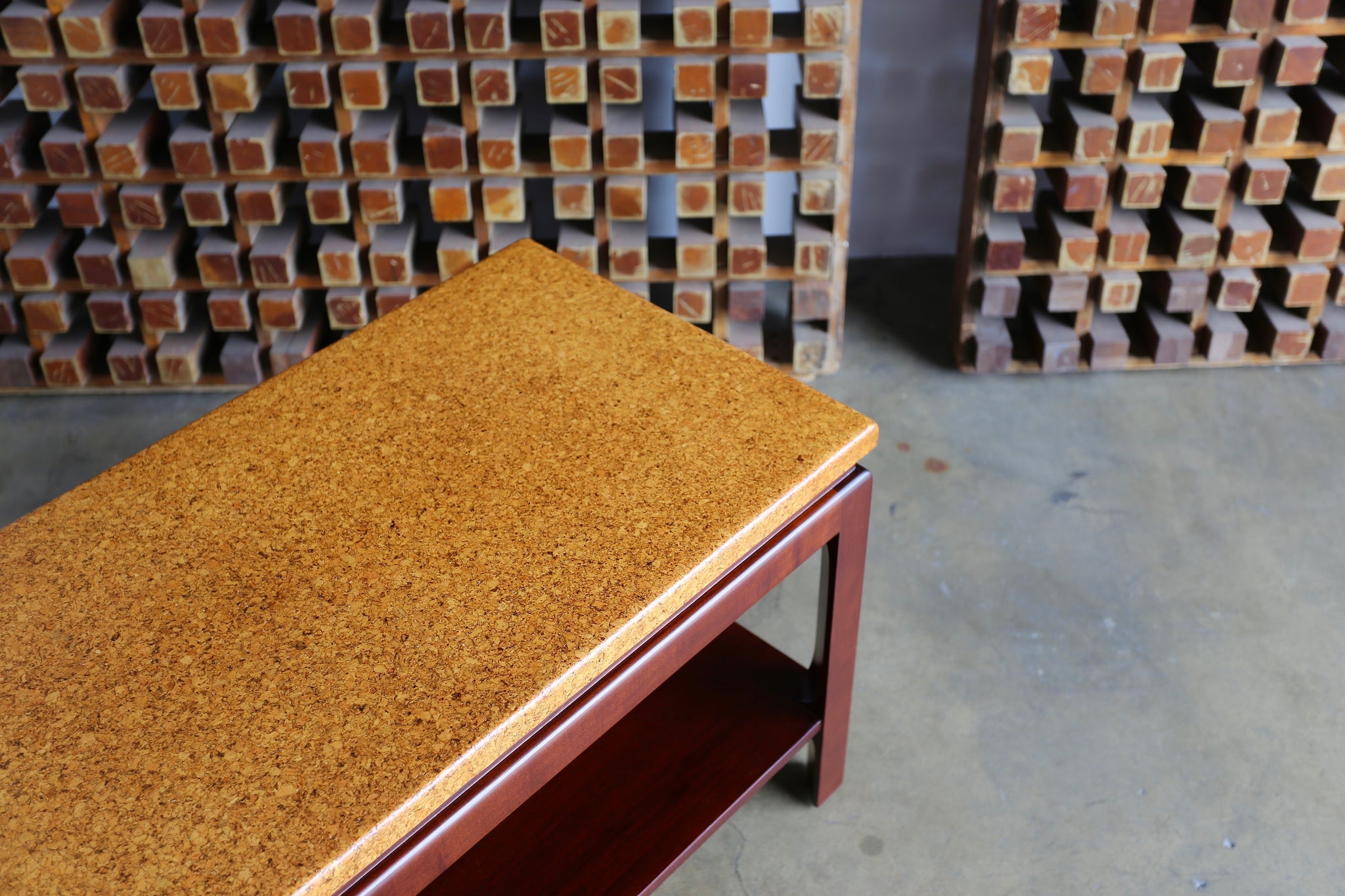 = SOLD = Paul Frankl Cork Top End Tables for Johnson Furniture circa 1950