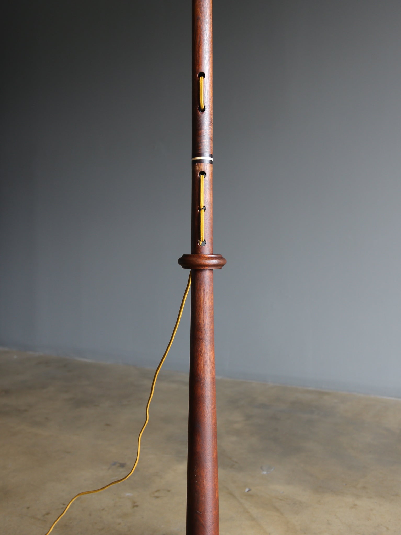 = SOLD = John Nyquist Handcrafted Walnut Floor Lamp, circa 1970