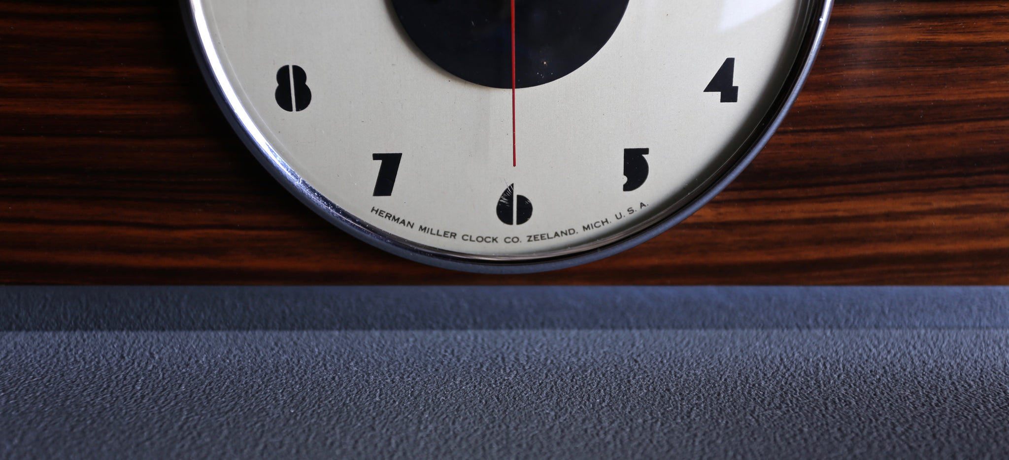 = SOLD = Gilbert Rohde Macassar Ebony Table Clock, No. 6366 for Herman Miller, circa 1940
