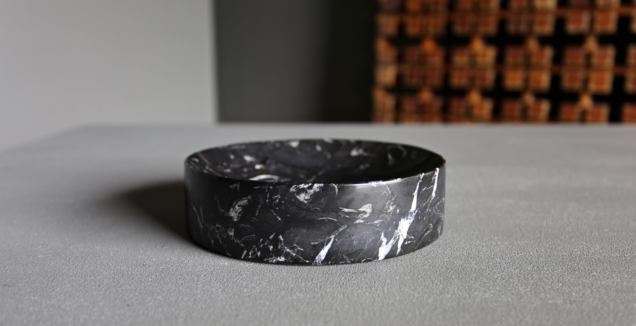 = SOLD = Peter Pepper Black Marble Bowl circa 1975