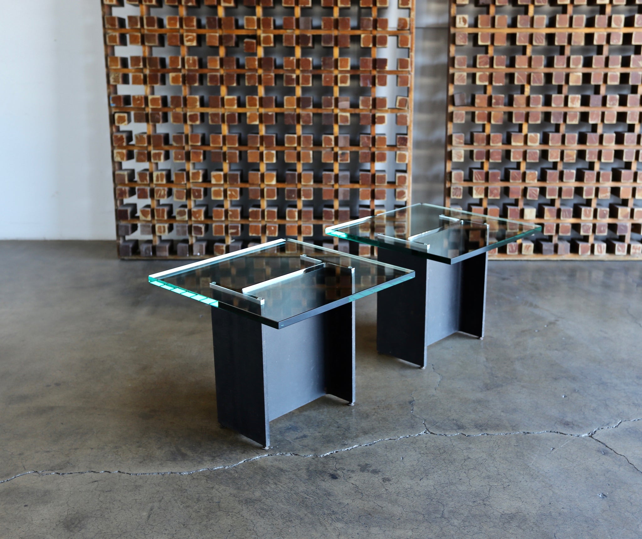 = SOLD = Gerald McCabe I Beam Side Tables Circa 1965