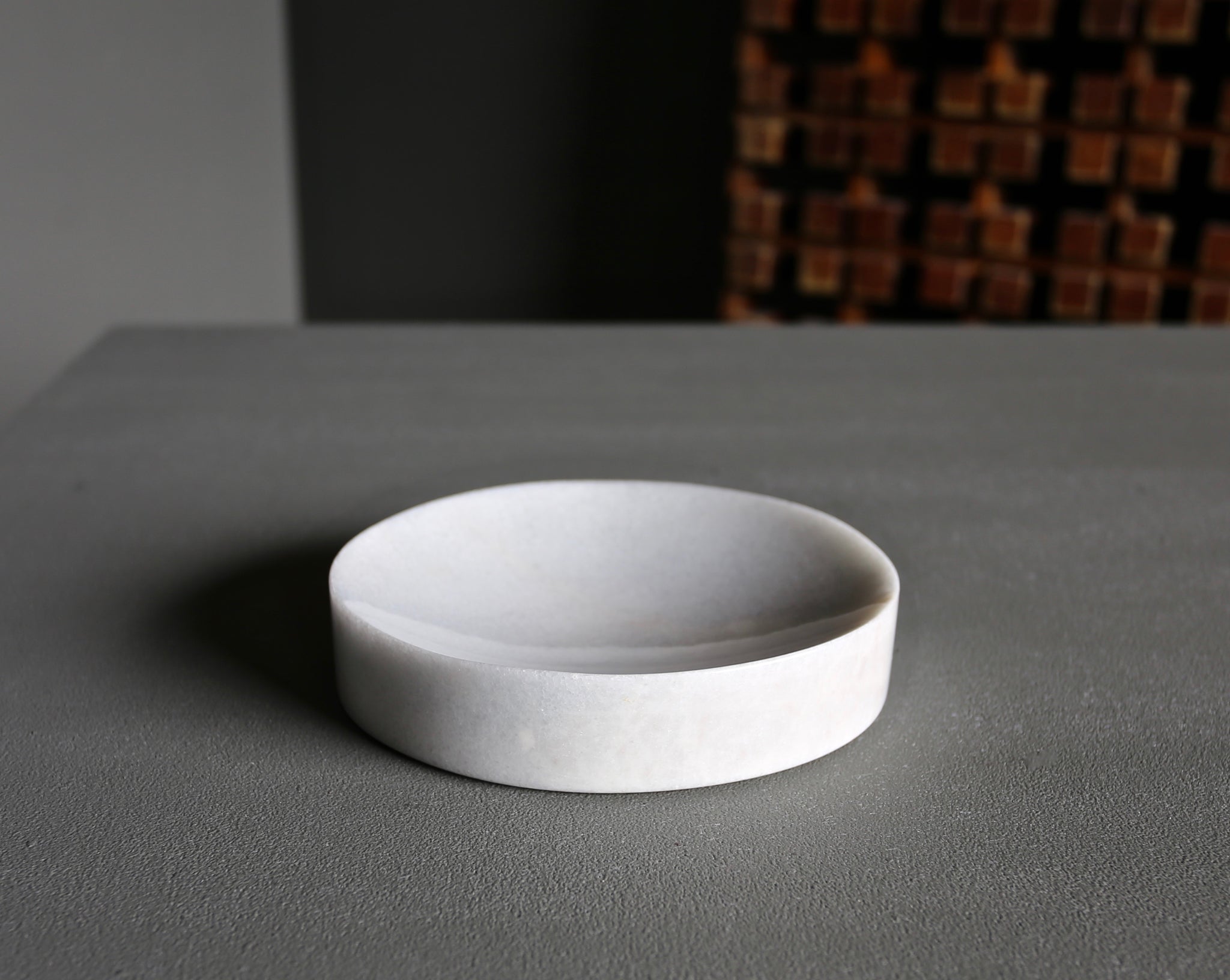 = SOLD = Peter Pepper White Marble Bowl circa 1975