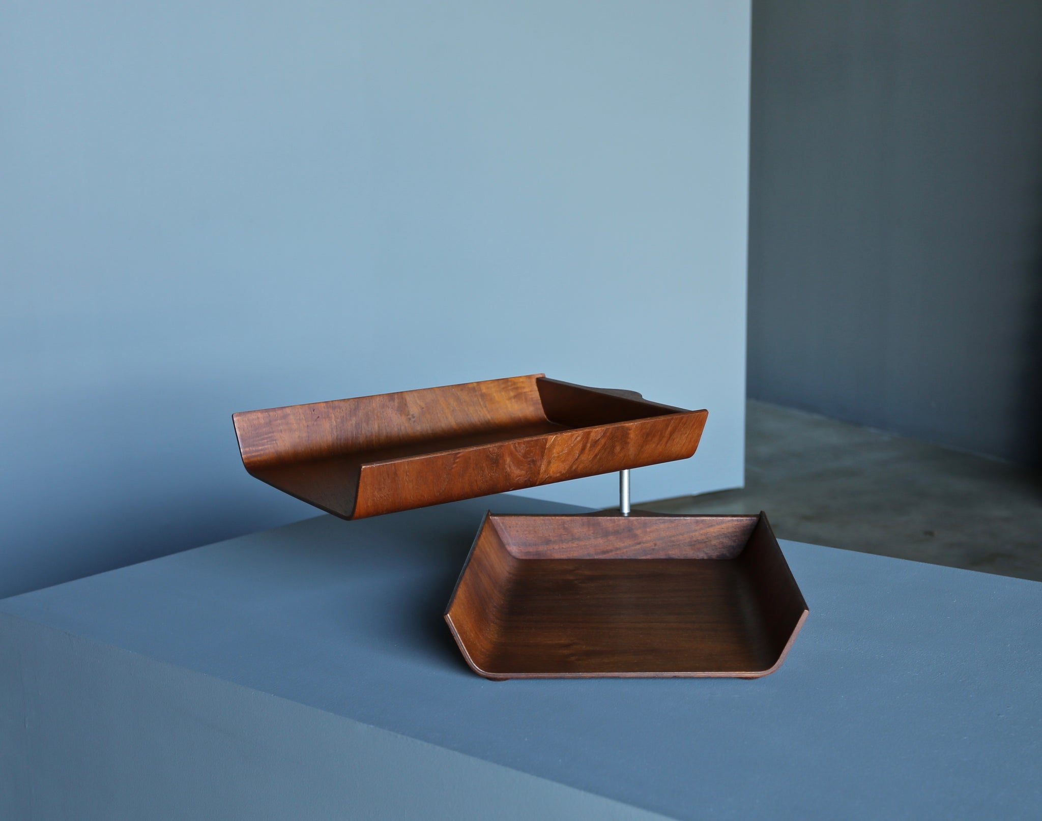 = SOLD = Florence Knoll Molded Plywood Architectural Letter Tray circa 1960
