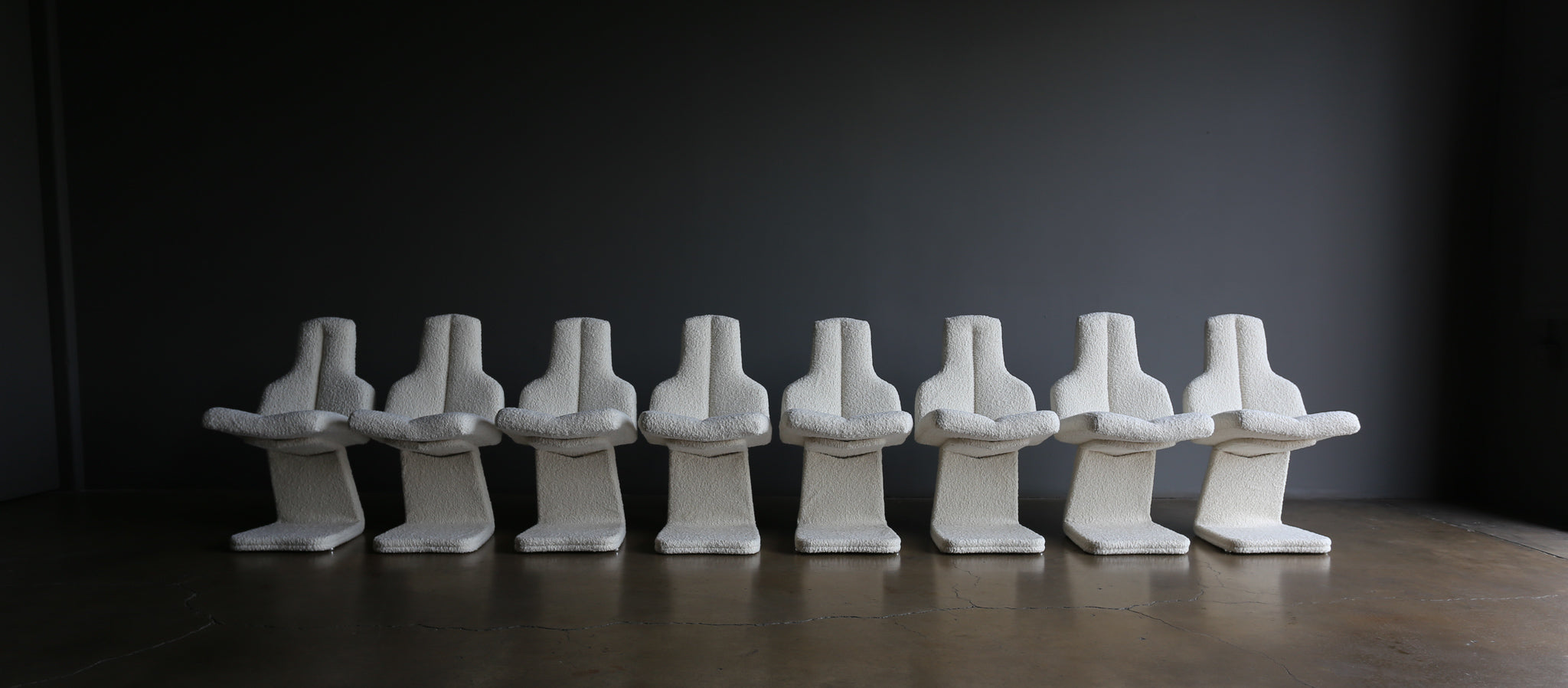 = SOLD = Gastone Rinaldi Set of Eight Dining Chairs for RIMA, Italy, c. 1975