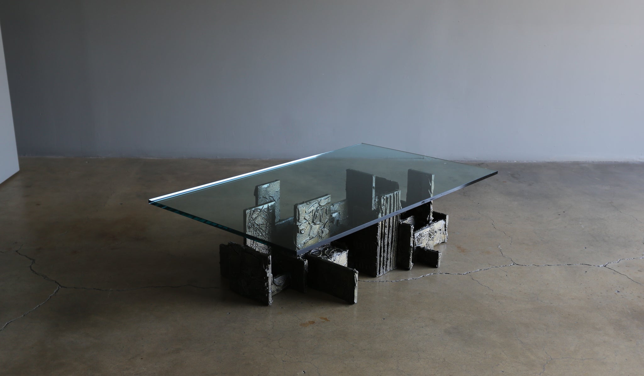 = SOLD = Paul Evans Sculpted Bronze Coffee Table, 1974