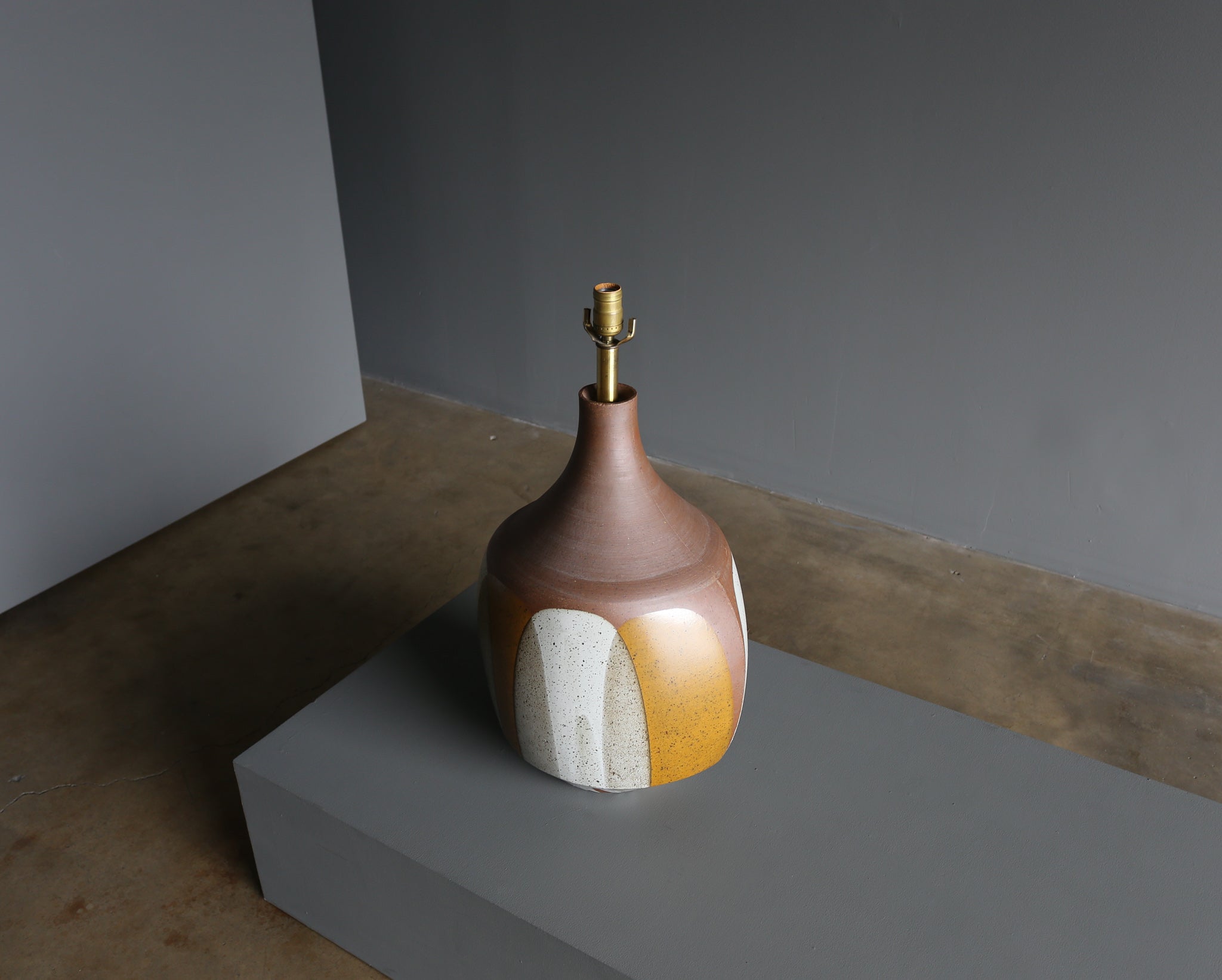 = SOLD = Large Scale David Cressey "Flame Glaze" Ceramic Lamp, circa 1970