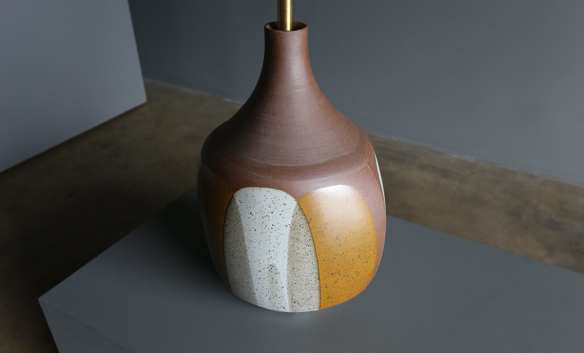 = SOLD = Large Scale David Cressey "Flame Glaze" Ceramic Lamp, circa 1970