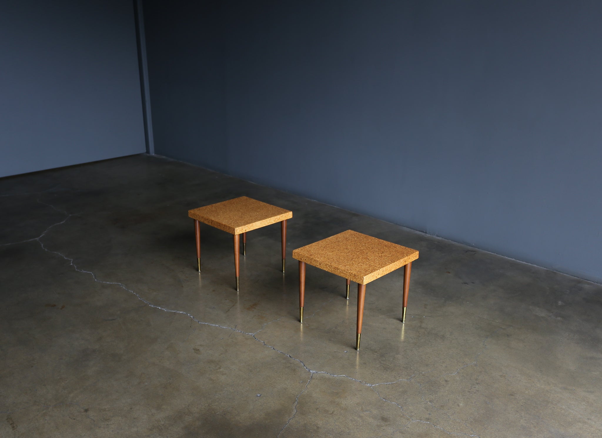 = SOLD = Paul Frankl Cork Side Tables for Johnson Furniture Company, circa 1950