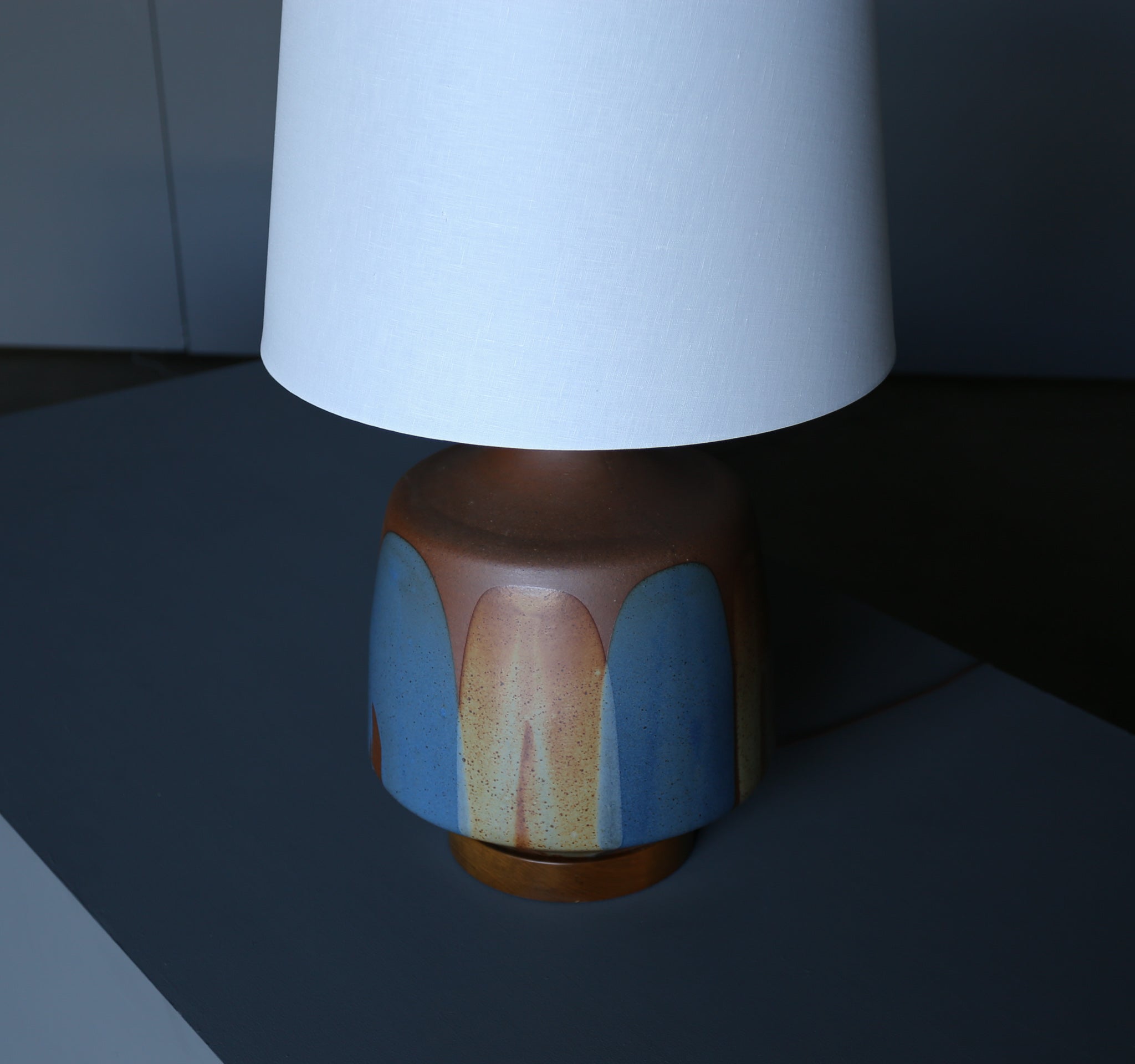=SOLD= Large Scale David Cressey "Flame Glaze" Ceramic Lamp, circa 1970