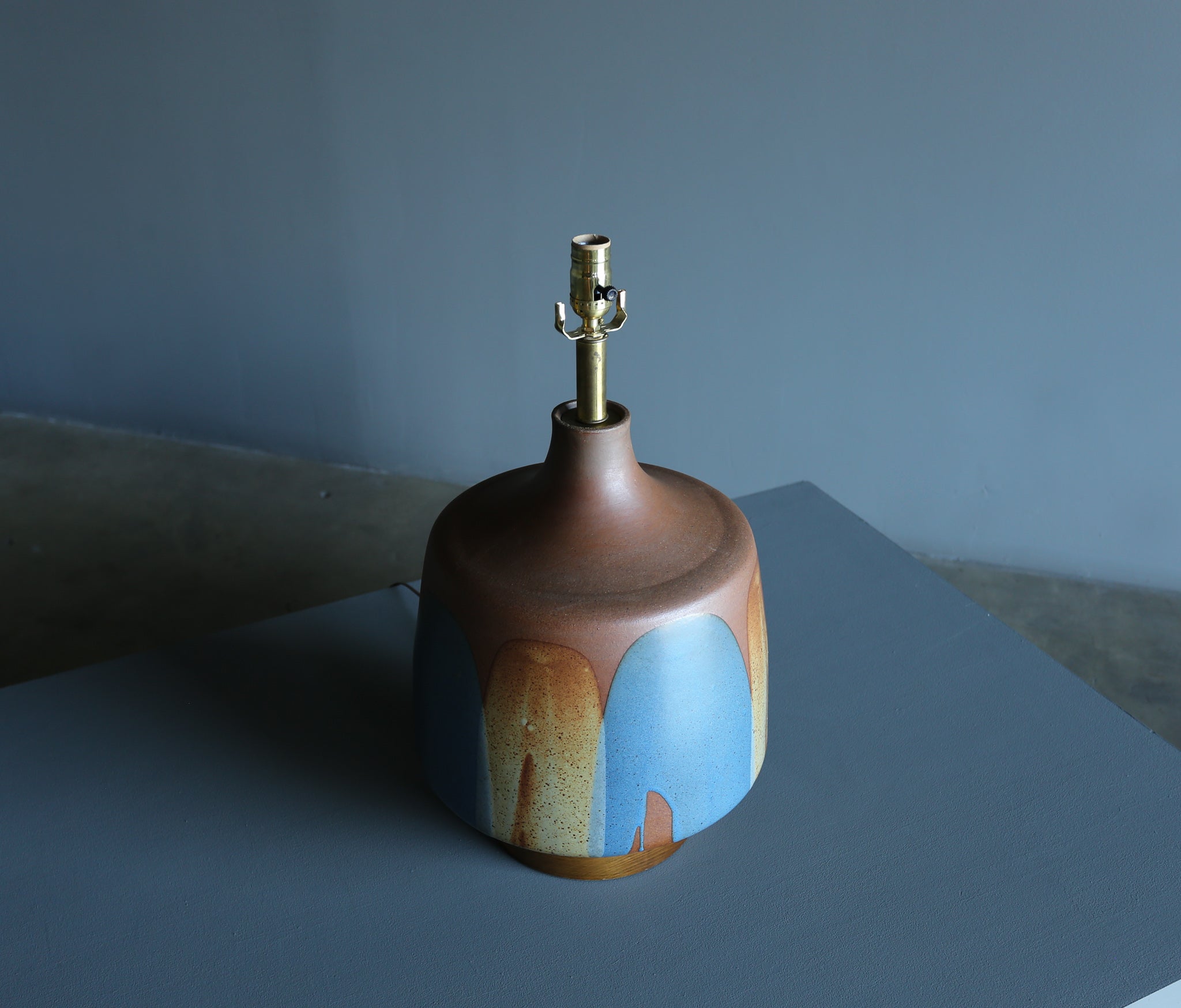 =SOLD= Large Scale David Cressey "Flame Glaze" Ceramic Lamp, circa 1970