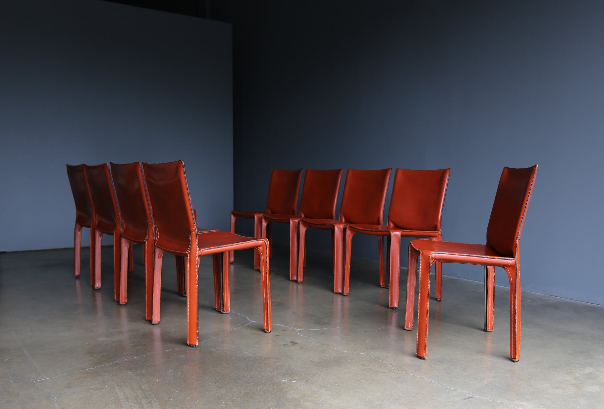 = SOLD = Mario Bellini Leather "Cab" Chairs for Cassina, circa 1980