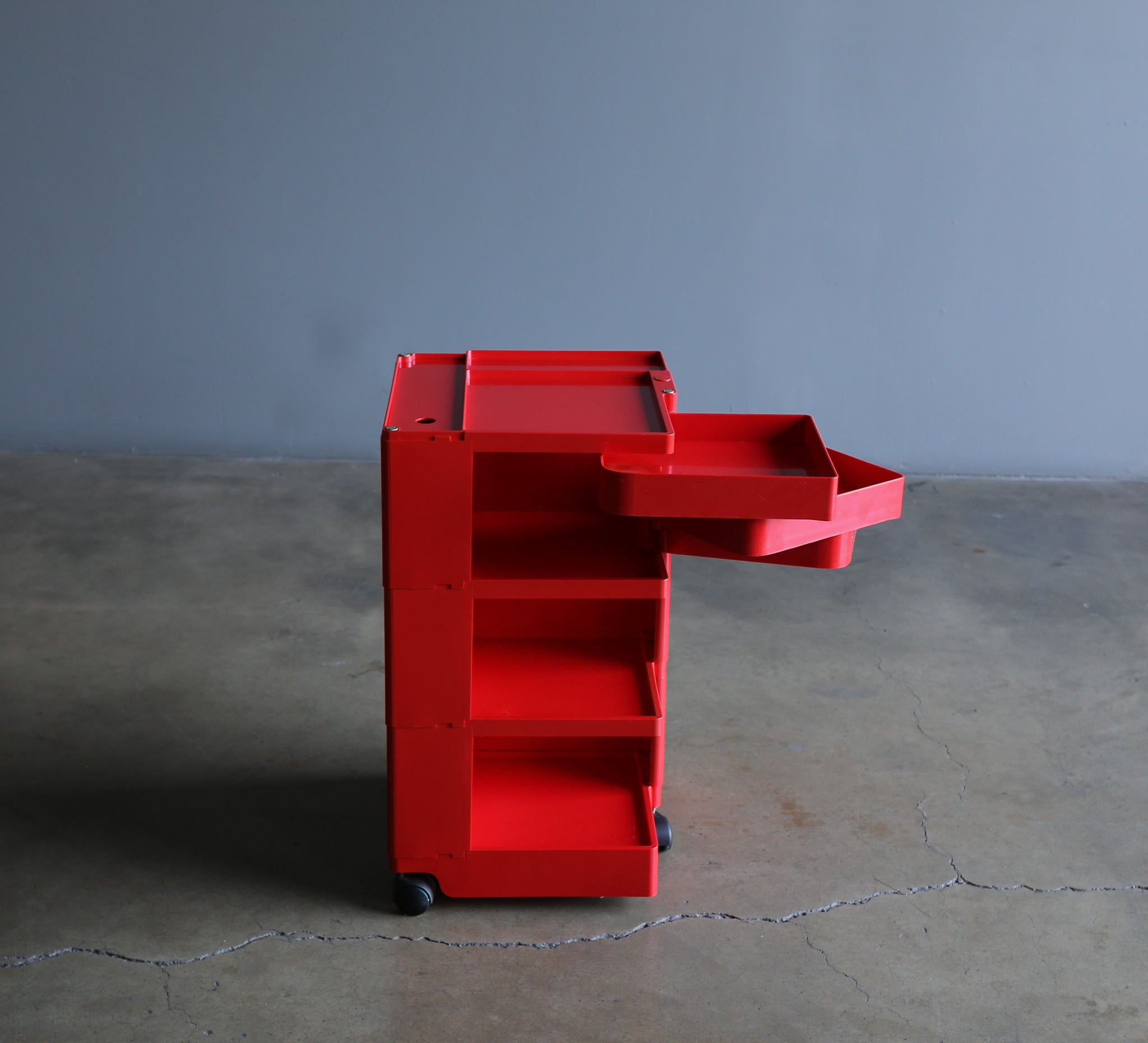= SOLD = Joe Colombo Red Boby 3 Portable Storage System for Bieffeplast, circa 1969