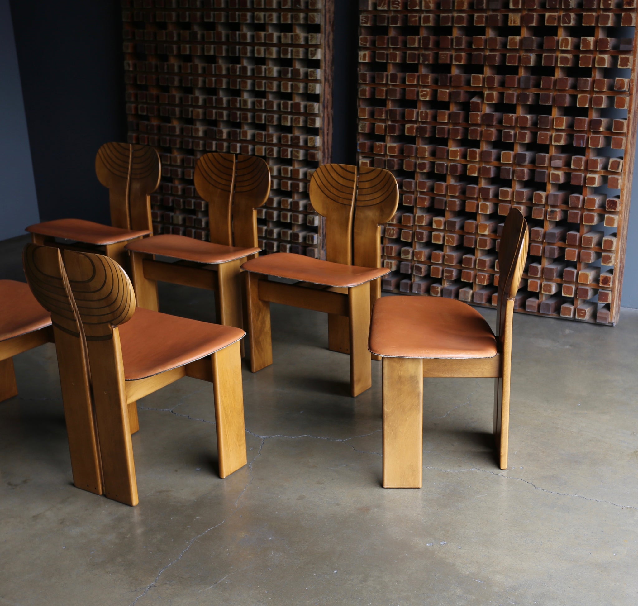 = SOLD = Afra & Tobia Scarpa "Africa" Dining Chairs for Maxalto circa 1975