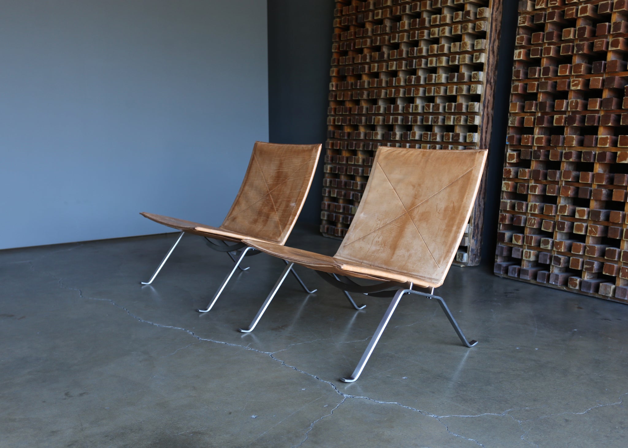 = SOLD = Poul Kjaerholm PK22 Lounge Chairs for Fritz Hansen 2008