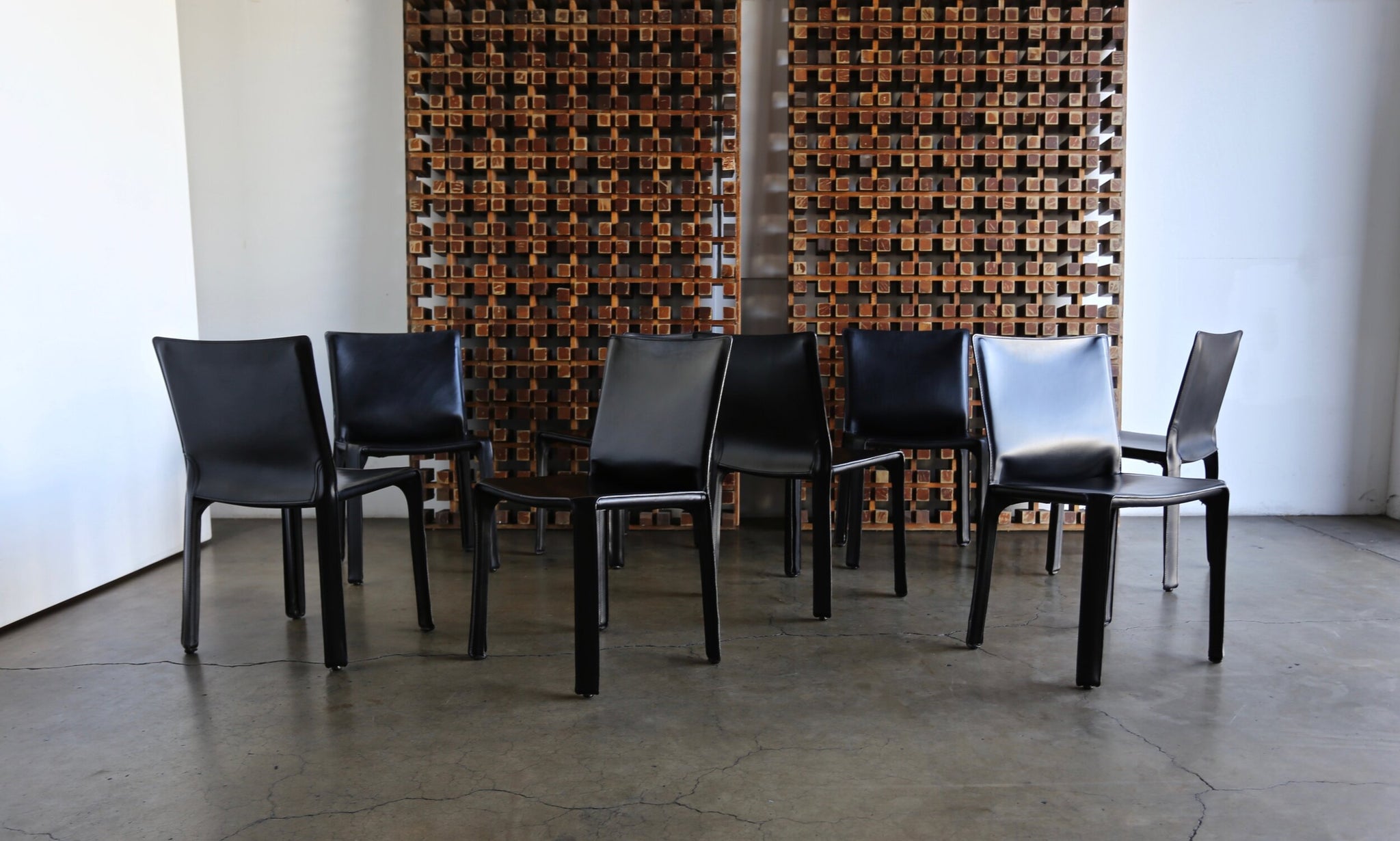 = SOLD = Mario Bellini Black Leather "Cab" Chairs for Cassina