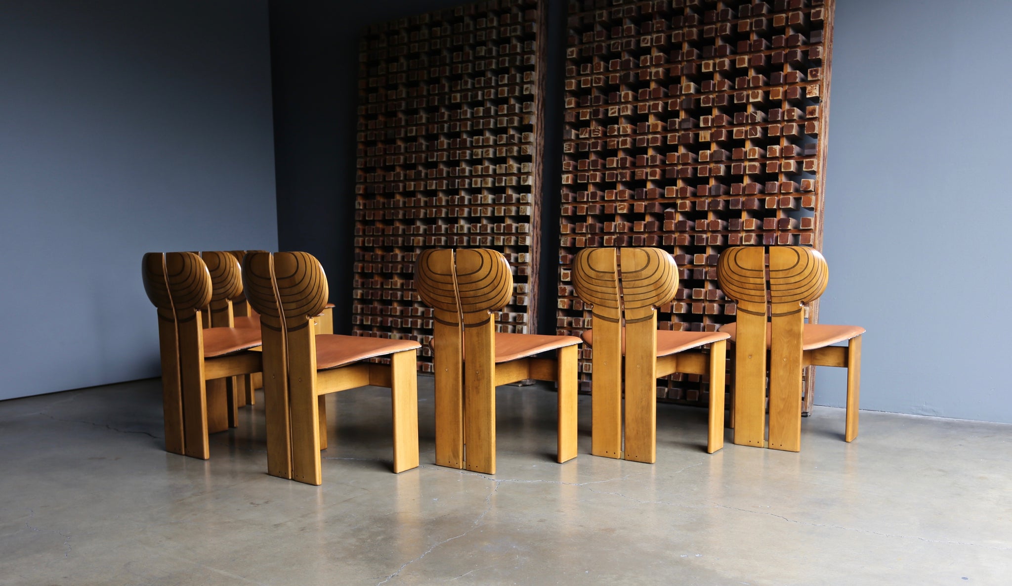 = SOLD = Afra & Tobia Scarpa "Africa" Dining Chairs for Maxalto circa 1975