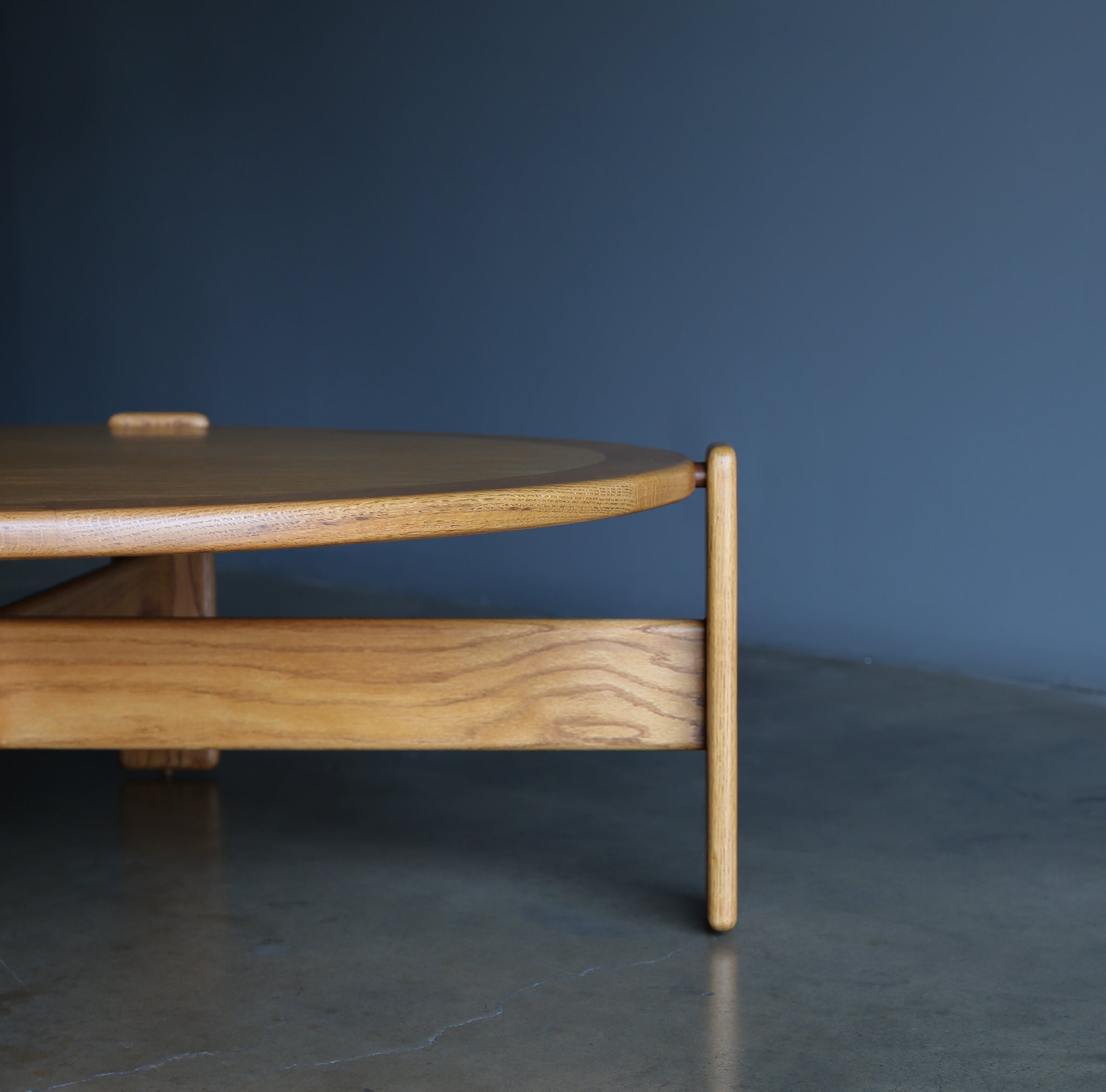 Lou Hodges Handcrafted Oak Coffee Table for California Design Group, 1980