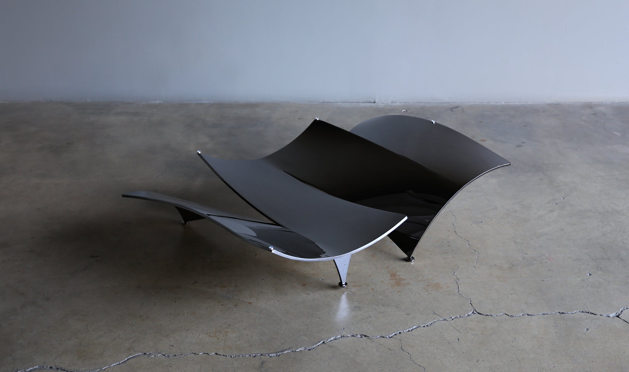 =SOLD=Maurice Barilone Sculpted Steel VOILES Coffee Table for Roche Bobois