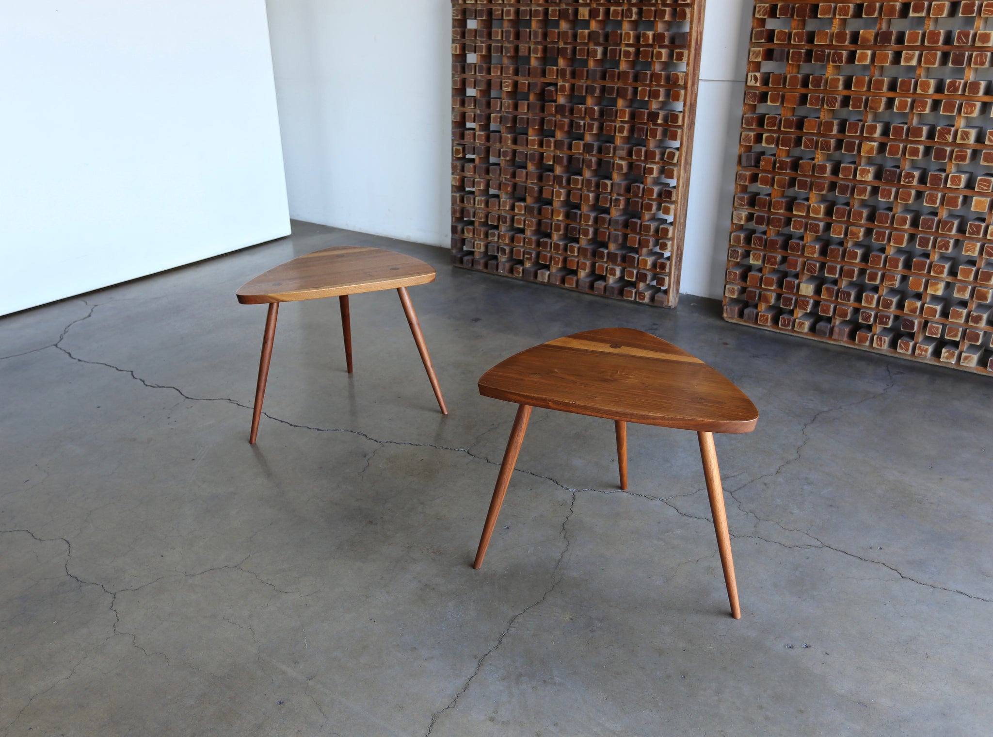 = SOLD = George Nakashima Handcrafted "Wohl" Occasional Tables, 1954