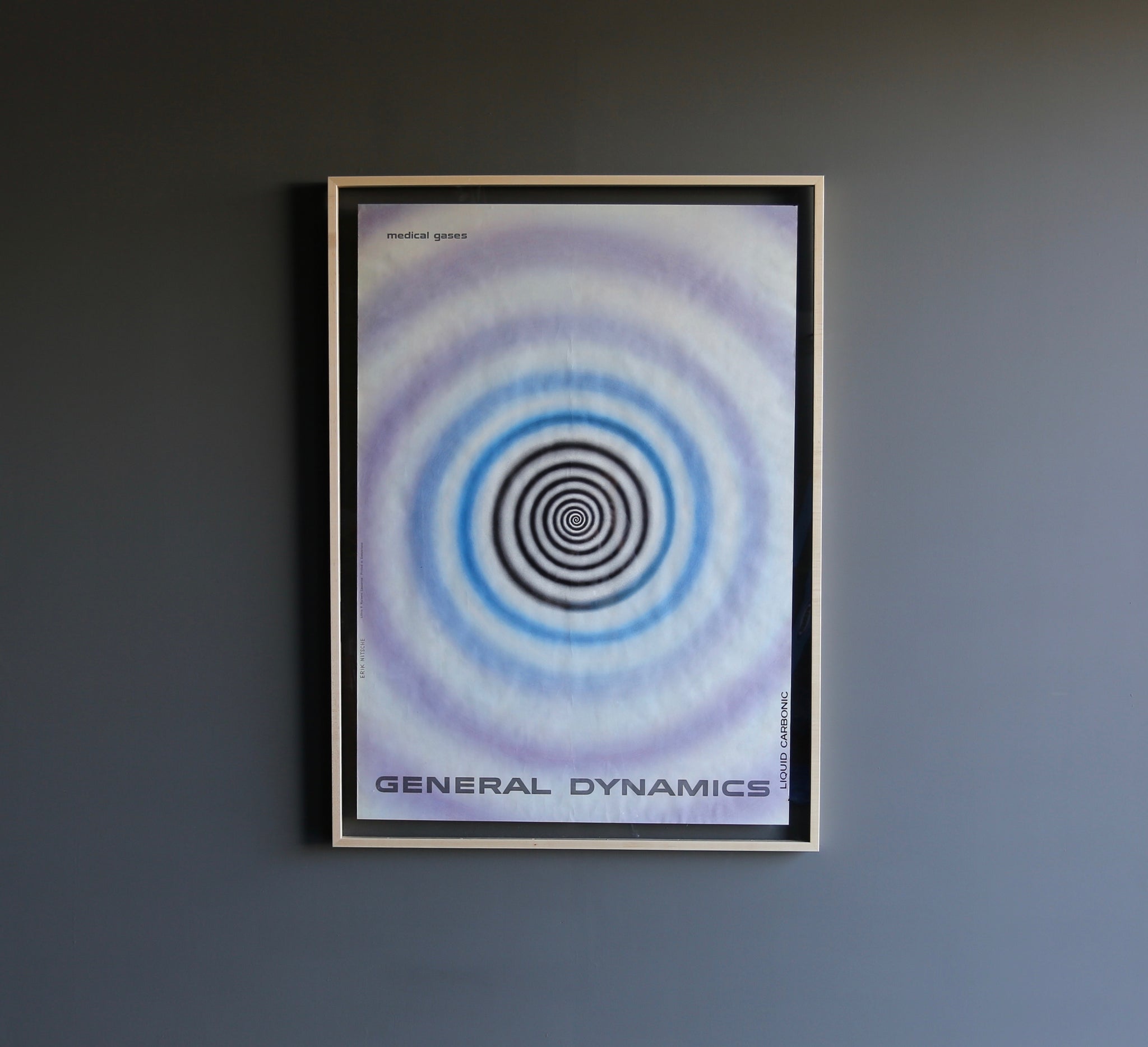 = SOLD = Erik Nitsche " Liquid Carbonic " Poster for General Dynamics circa 1960=